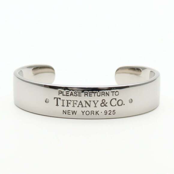 TIFFANY Authentic Silver Diamond Charm Bracelet